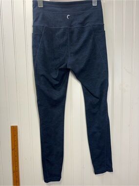 Zyia Navy Blue Wave Print High Rise Pocket Leggings Women’s Size 4-6